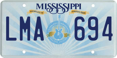MS license plate LMA694