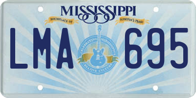 MS license plate LMA695