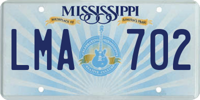 MS license plate LMA702