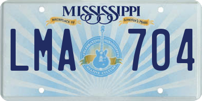 MS license plate LMA704