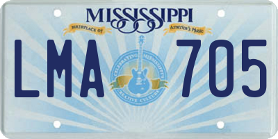 MS license plate LMA705