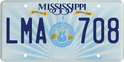 MS license plate LMA708