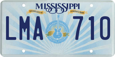 MS license plate LMA710