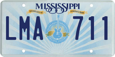 MS license plate LMA711