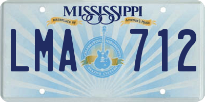 MS license plate LMA712