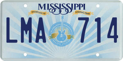 MS license plate LMA714