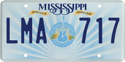 MS license plate LMA717