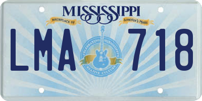 MS license plate LMA718