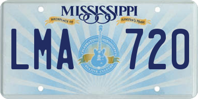 MS license plate LMA720