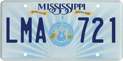 MS license plate LMA721