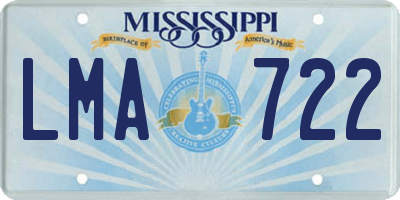MS license plate LMA722