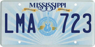 MS license plate LMA723