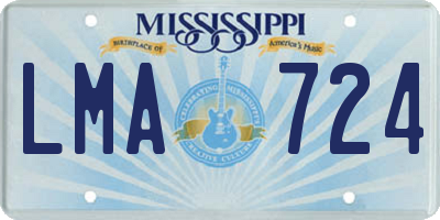 MS license plate LMA724
