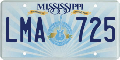 MS license plate LMA725