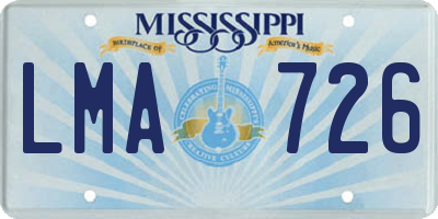 MS license plate LMA726