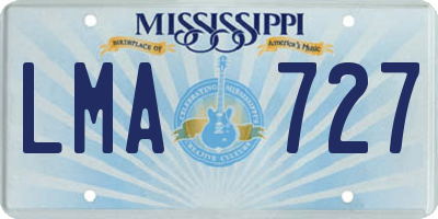 MS license plate LMA727