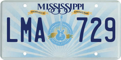 MS license plate LMA729