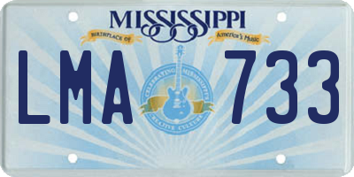 MS license plate LMA733