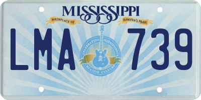 MS license plate LMA739