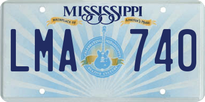 MS license plate LMA740