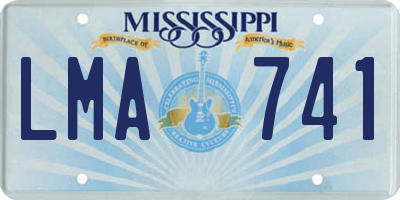 MS license plate LMA741