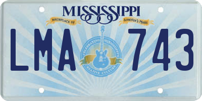 MS license plate LMA743