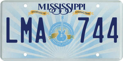 MS license plate LMA744