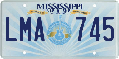 MS license plate LMA745