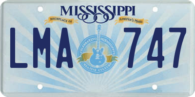 MS license plate LMA747