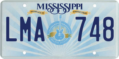 MS license plate LMA748