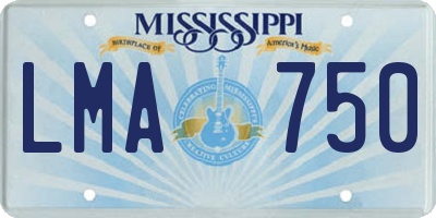 MS license plate LMA750