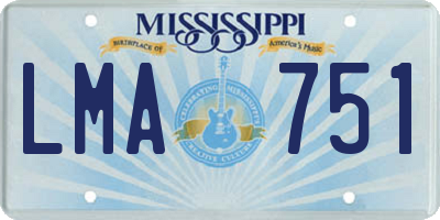 MS license plate LMA751