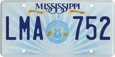 MS license plate LMA752