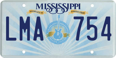 MS license plate LMA754