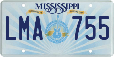 MS license plate LMA755