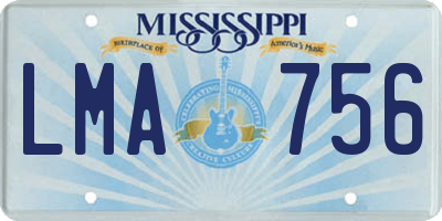 MS license plate LMA756