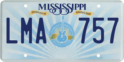 MS license plate LMA757