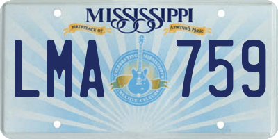 MS license plate LMA759