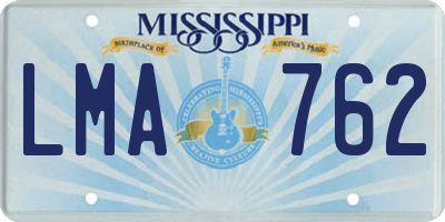 MS license plate LMA762