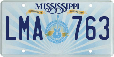 MS license plate LMA763