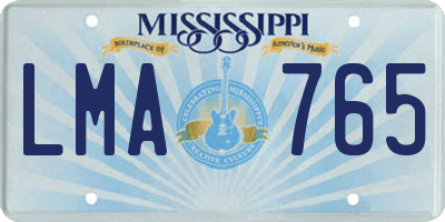 MS license plate LMA765