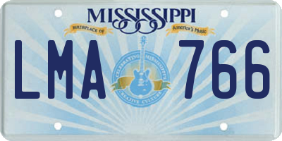 MS license plate LMA766