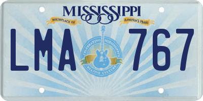 MS license plate LMA767