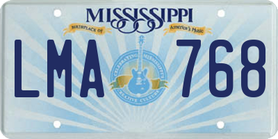 MS license plate LMA768