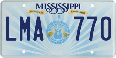 MS license plate LMA770