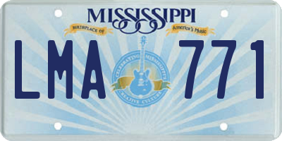 MS license plate LMA771