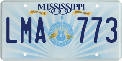 MS license plate LMA773