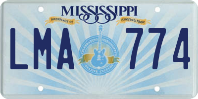 MS license plate LMA774