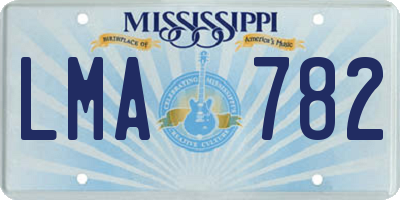 MS license plate LMA782