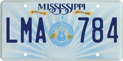 MS license plate LMA784